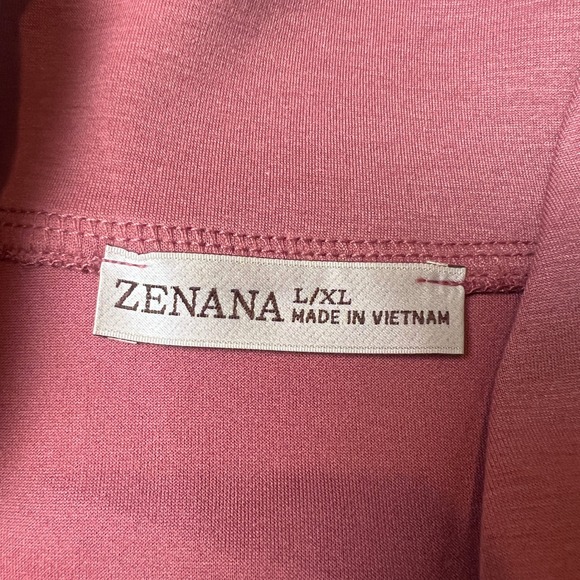 Zenana Women's L/XL Winter Rose Scuba Half Zip Short Sleeve Top Casual Chic - Picture 5 of 9